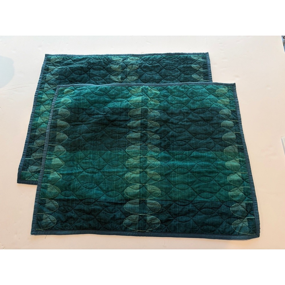 Opalhouse Jungalow Standard Pillow Sham Set of 2 Quilted Teal Green Boho